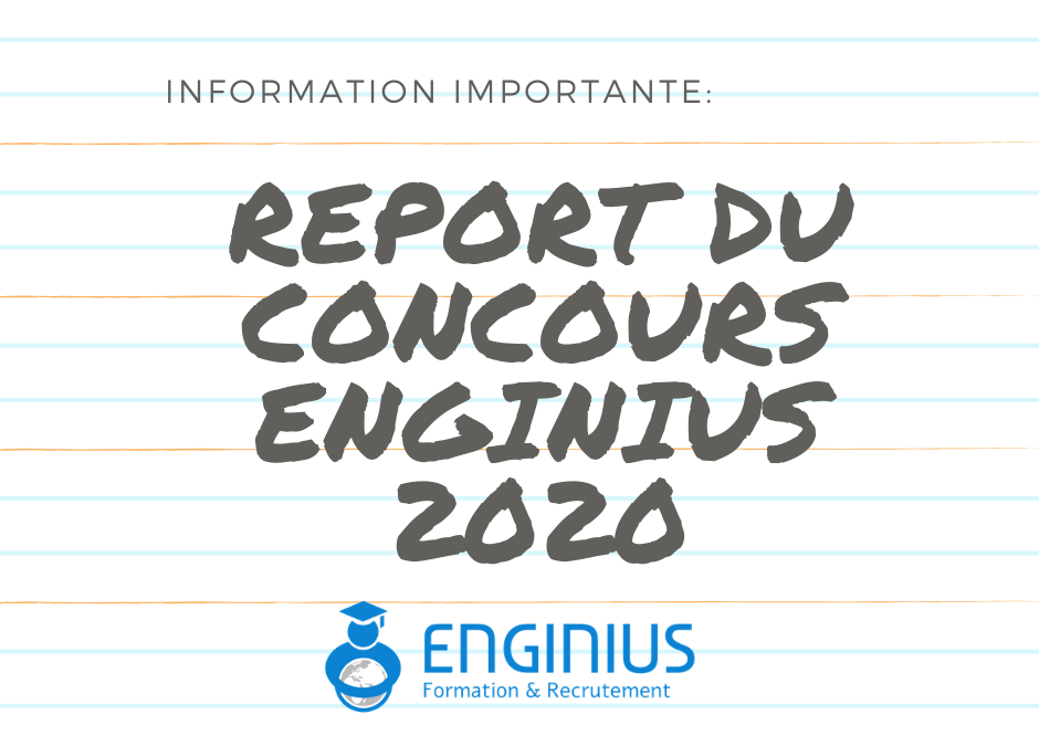 CORONAVIRUS COVID-19 – REPORT du CONCOURS ENGINIUS 2020