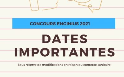 Concours 2021 – Dates importantes